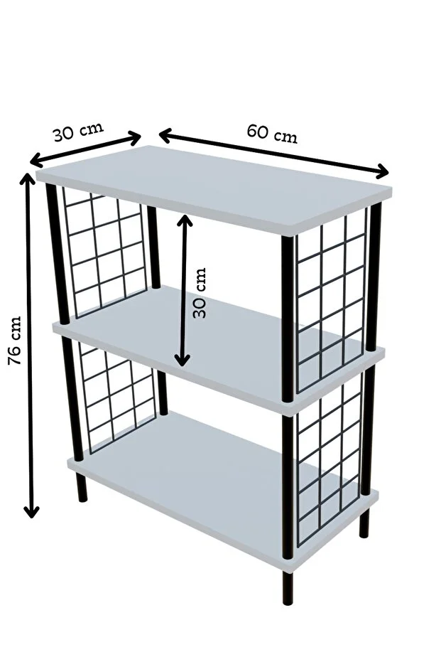 3 Raflı Telli Çevir-Kur Çok Amaçlı Raf Ünitesi | Metal Gövde Mutfak Düzenleyici | Pratik Organizer
